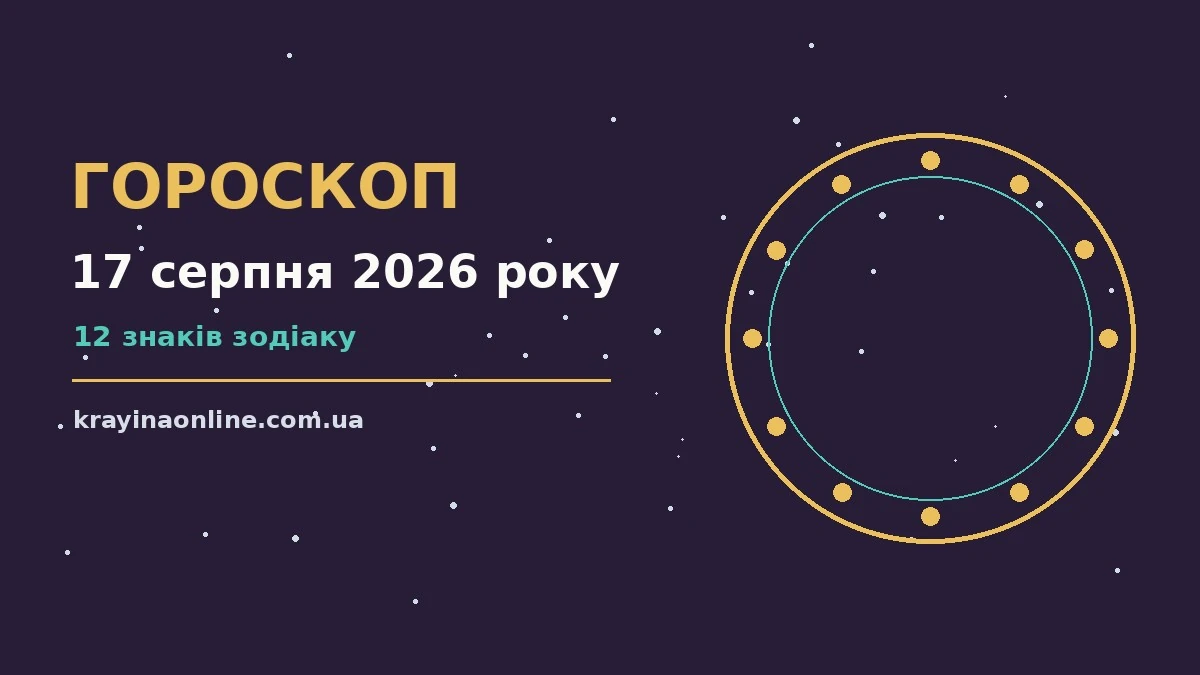 Зоряний гороскоп на 17 серпня 2026 року для дванадцяти знаків