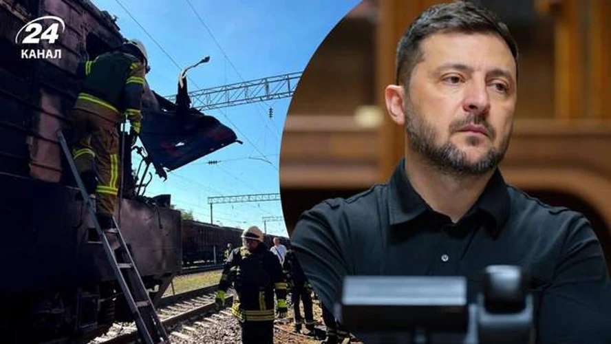 Зеленський назвав удар дрона по пасажирському потягу на Одещині «абсолютно цивільною ціллю»