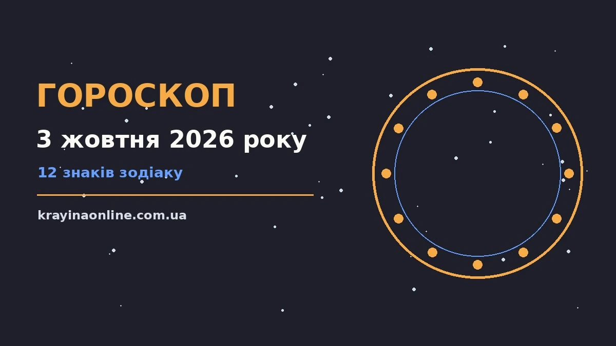 Щоденний гороскоп на 3 жовтня 2026 року для дванадцяти знаків зодіаку з практичними порадами